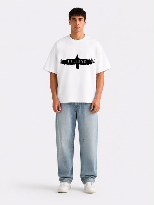 BOYD Believe graphic oversized T-shirt, premium French Terry