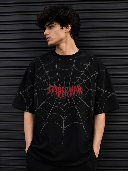 BOYD Spider-Man graphic oversized T-shirt in black